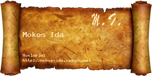 Mokos Ida névjegykártya